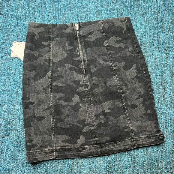 Free People Modern Femme Mini Skirt in Black Camo - Picture 3 of 7